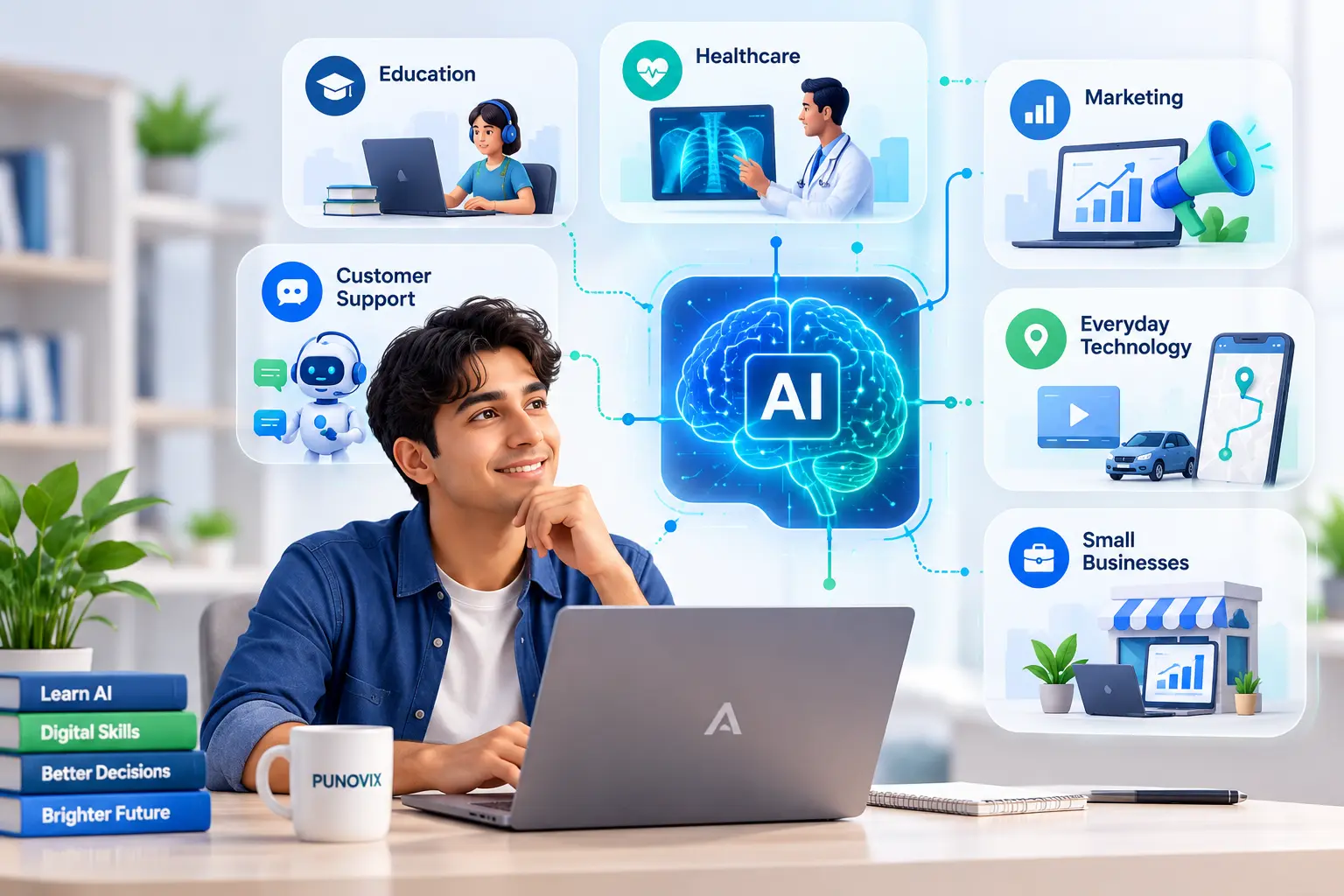 Artificial intelligence applications in education, healthcare, marketing and everyday life