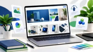 Freelance portfolio without experience displayed on a laptop