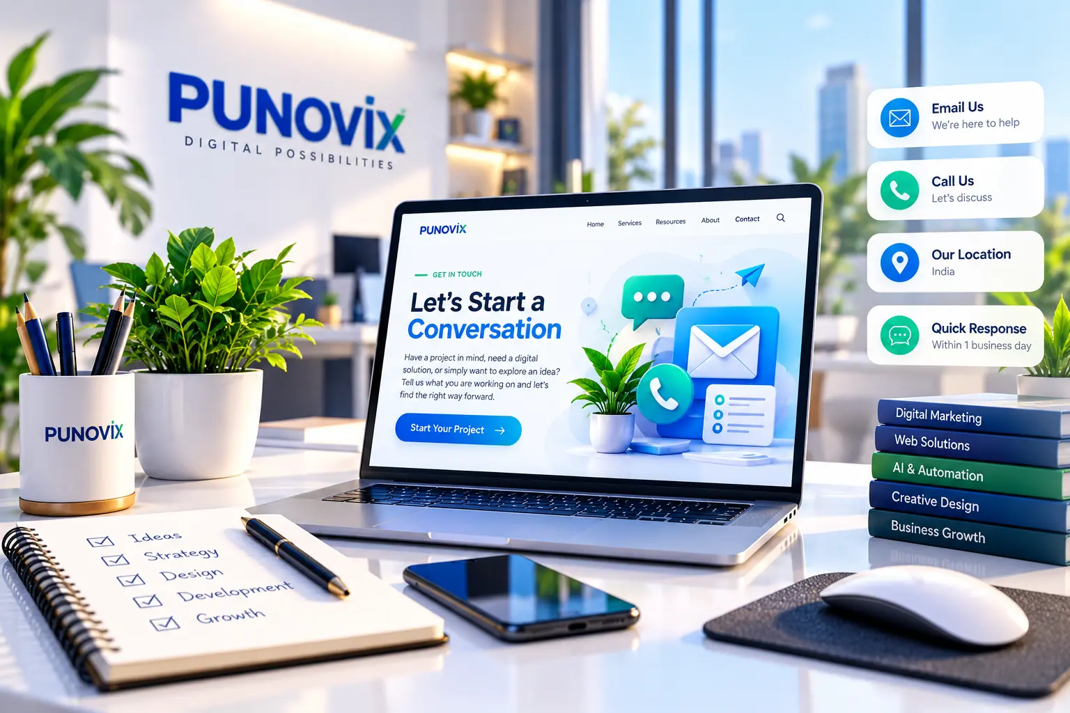 PUNOVIX workspace for digital project communication and collaboration